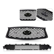 Load image into Gallery viewer, For 18-22 Infiniti Q50 Sport Front Bumper Upper&amp;Lower Grille Grill Glossy Black