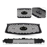 For 18-22 Infiniti Q50 Sport Front Bumper Upper&Lower Grille Grill Glossy Black