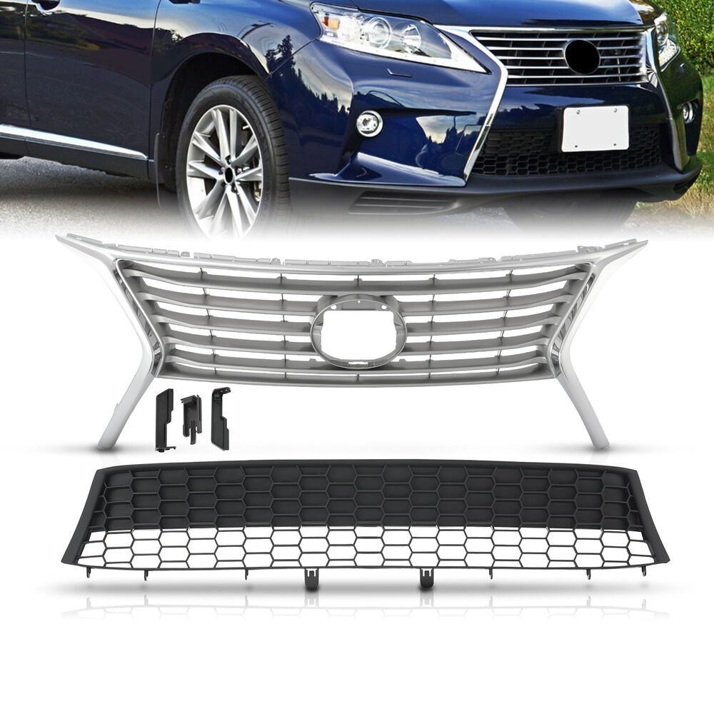 For 2013-2015 Lexus RX RX350 Sport Front Upper Lower Bumper Grille Assembly Set