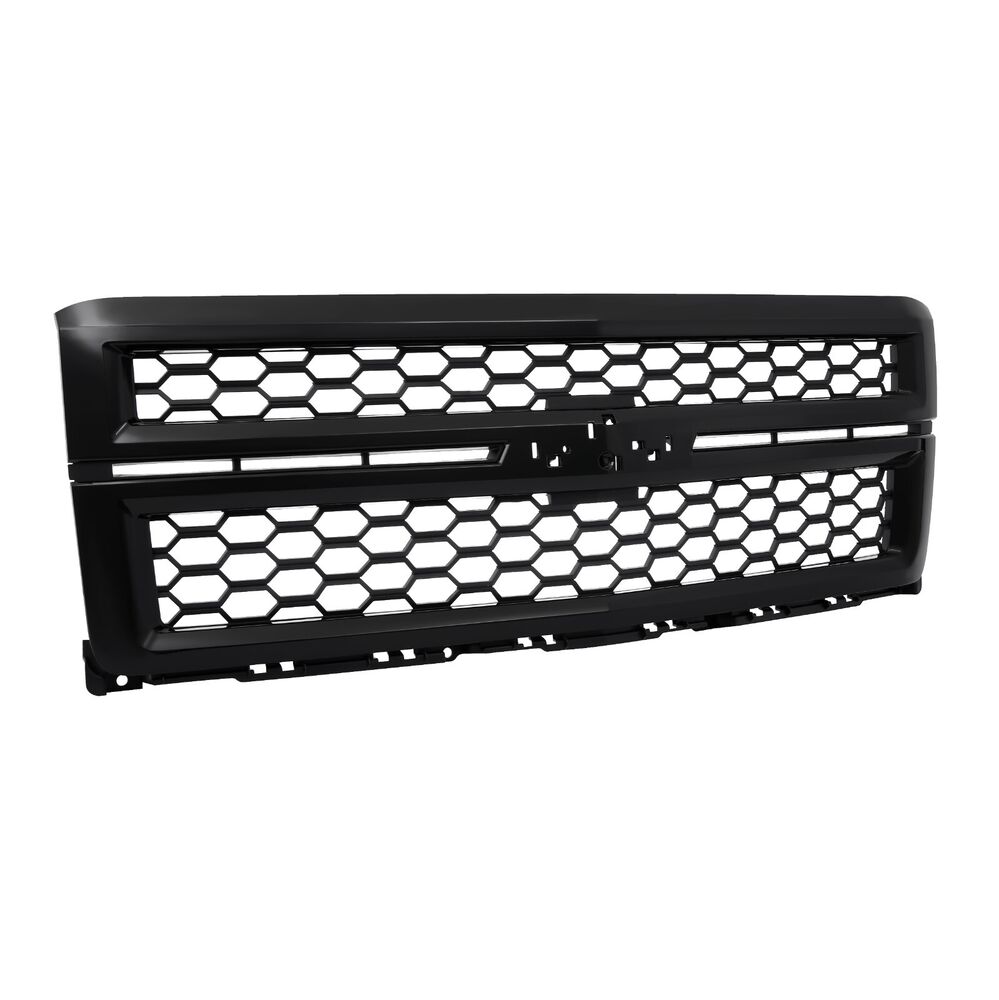 For 2014-2015 Chevrolet Silverado 1500 Front Upper Honeycomb Grille Gloss Black