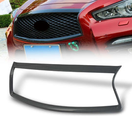For 2014-2017 Infiniti Q50 S Carbon Fiber Front Grill Outline Trim Cover Overlay