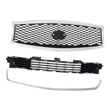 Load image into Gallery viewer, For 2015-2019 Infiniti Q70 3Pcs Front Bumper Grille W/ Chrome Molding Trim