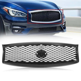 For 2015-2019 Infiniti Q70 Q70L Front Bumper Grille Glossy Black W/Camera Option