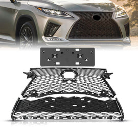 For 2016-2019 Lexus RX350 RX450H F Sport Front Bumper Grille Grill Set Black