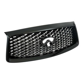 For 2018-2021 INFINITI QX80 Front Upper Grille Gloss Black W/ Camera Hole Grill