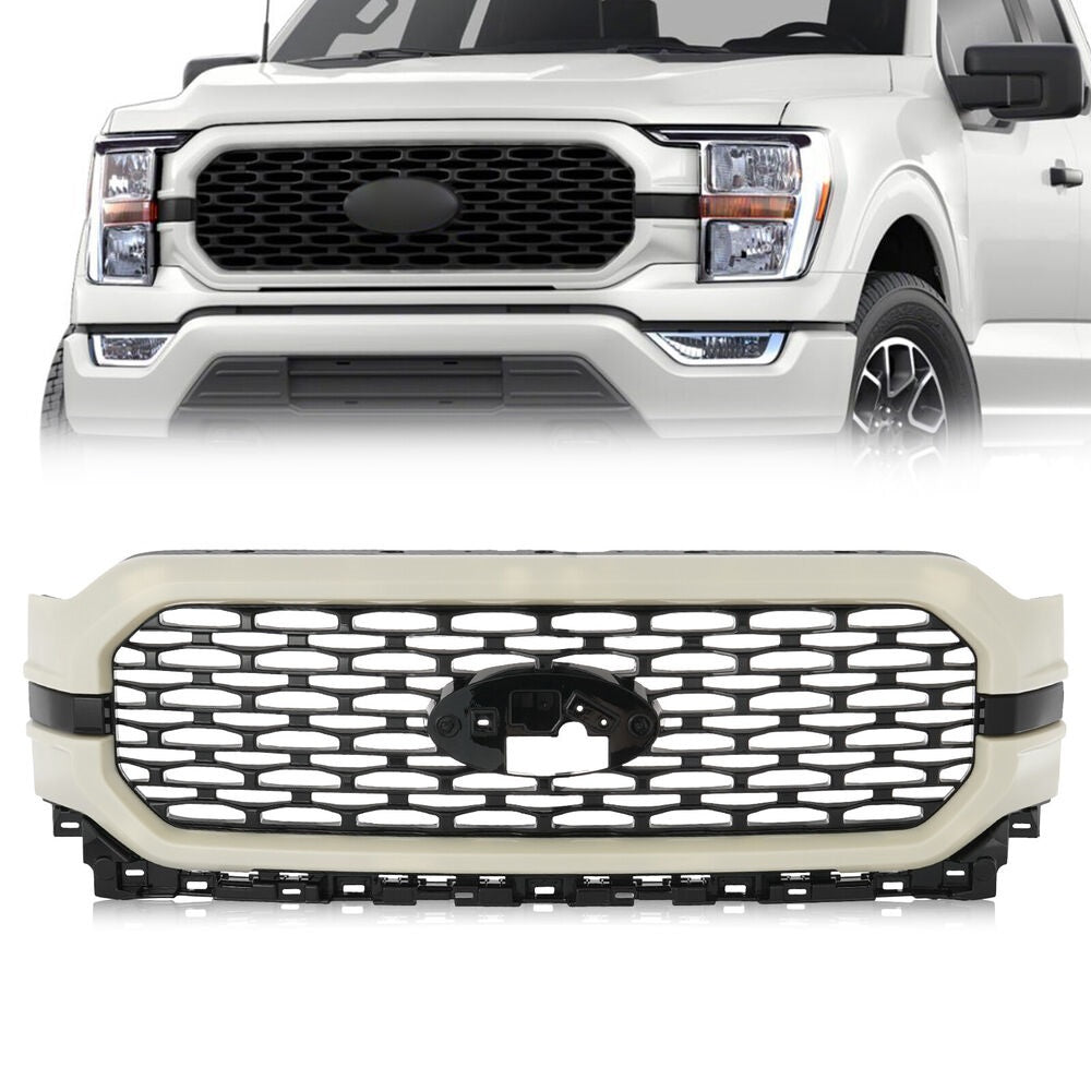 For 2021-2023 F150 F-150 Ford Mesh W/ Paintable Primered Surround Grill Grille