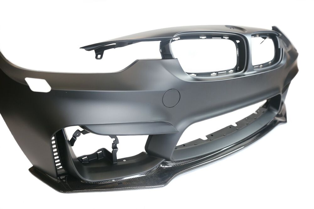 For BMW 12-18 3 Series F30 M3 Style Front Bumper Fog Type w/PDC +V-Style CF Lip