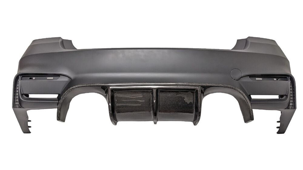 For BMW 12-18 GoodGo F30 M3 Style Rear Bumper, V-Style Carbon Fiber Diffuser