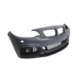 For BMW 13-19 F22 2 Series, M-Sport Style Front Bumper w/o PDC Holes + Front LIP