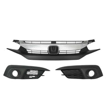 Load image into Gallery viewer, For Honda Civic Front Upper Grille &amp; Fog Lights Lamps Cover 2016-2018 HO2593143