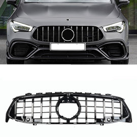 Front Bumper GTR AMG Grille Chrome For 2020-23 Mercedes Benz C118 W118 CLA-CLASS