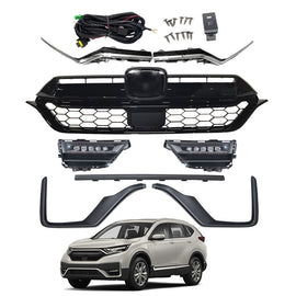 Front Bumper Grill Foglights Assy Front Trim Strip For 2020-2021 Honda CR-V CRV