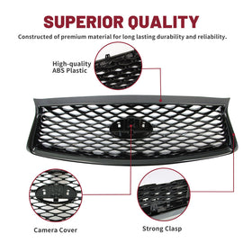 Front Bumper Grille For 2018 2019 2020 2021 2022 2023 INFINITI Q50 Gloss Black