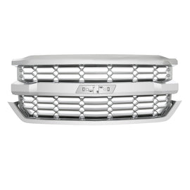 Front Grille For 2016-2018 Chevy Chevrolet Silverado 1500 Bumper Grill Chrome