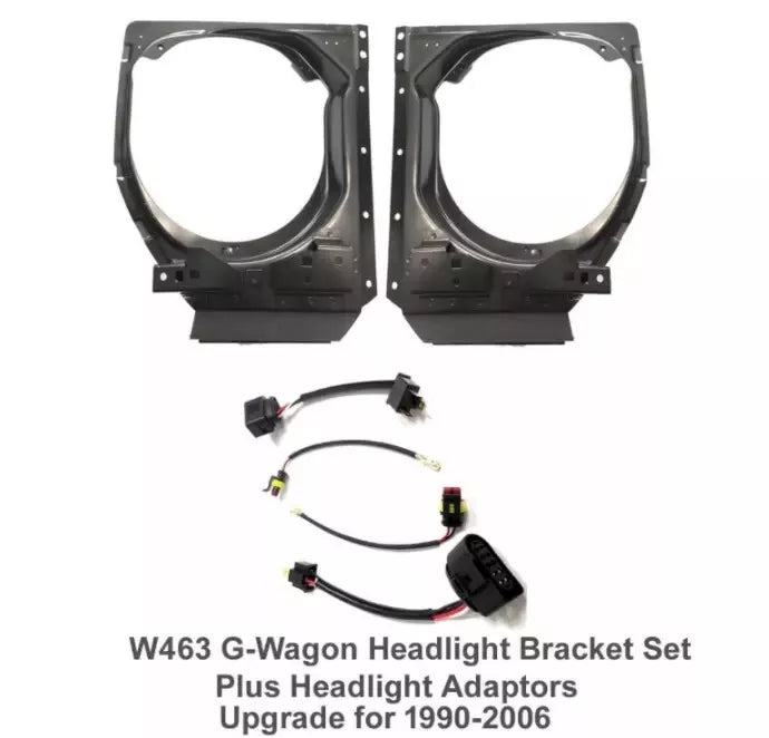 G-Wagon Headlight Mounting Bracket + Adaptors Upgrade G500 G55 90-06 To 07-18