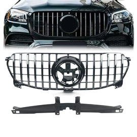 GTR Front Bumper Grill All Black For Mercedes W167 GLE-CLASS Standard 2020-2023