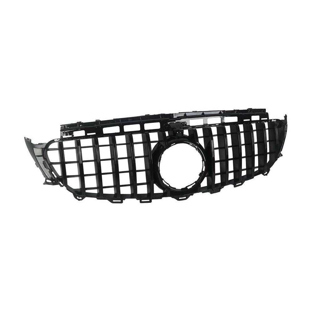 GT R Grille Fit Mercedes Benz W213 E-CLASS 2016-2020 W/ CAMERA HOLE ALL Black