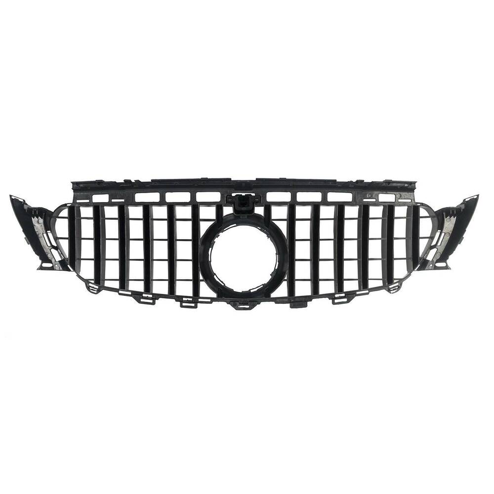 GT R Grille Fit Mercedes Benz W213 E-CLASS 2016-2020 W/ CAMERA HOLE ALL Black