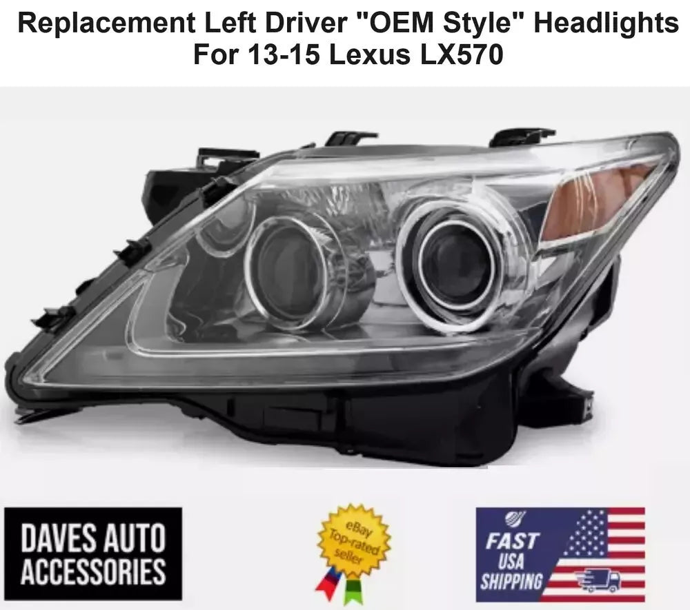 HID XENON Left Driver OE Style Headlight Headlamp For 2013-2015 LEXUS LX570