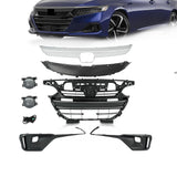 Kit Set Fit 2021-2023 Honda Accord Front Bumper Grille / Cover / Trim Fog Light