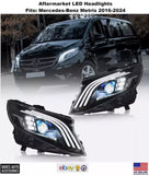 LED Headlights For 2016-2023 Mercedez Benz Metris Head Lamp Assembly Halogen