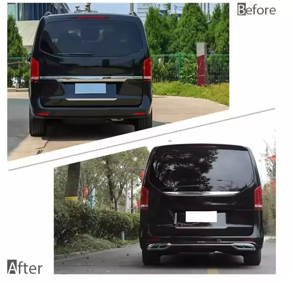 Rear Bumper Diffuser Spoiler Lip for Mercedes Vito Metris Maybach Body Kit 16-23