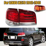 Red & White LED Tail Lights Brake Rear Lamps 4x Kit For Lexus LX570 2012~2015