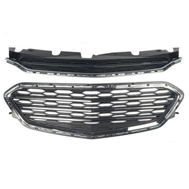Set of 2 Upper & Lower Bumper Grille Chrome Fit 2016 2017 Chevrolet Equinox