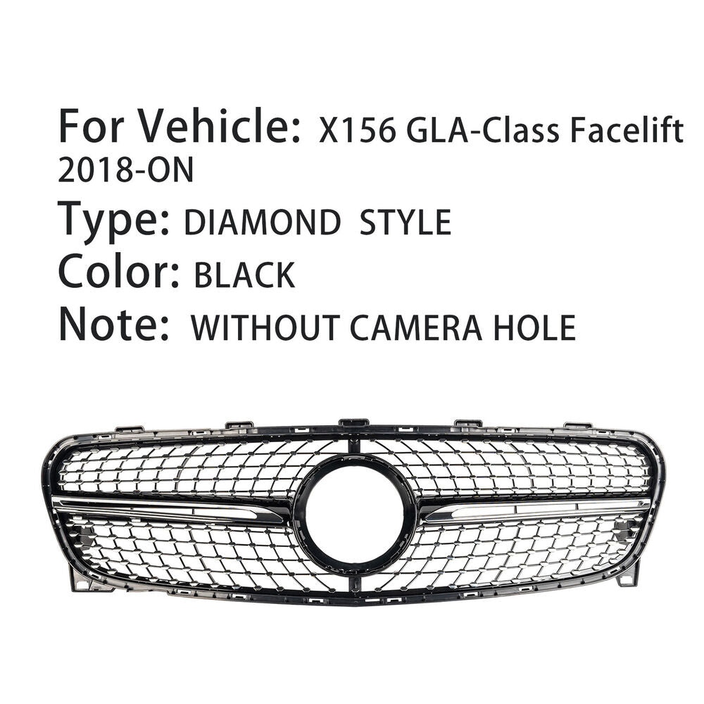 Silver Diamond Slats Style Front grille For Mercedes Benz GLA-Class X156 18-20