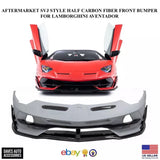 Aftermarket Front Bumper Lamborghini Aventador SVJ Style Half Carbon Fiber
