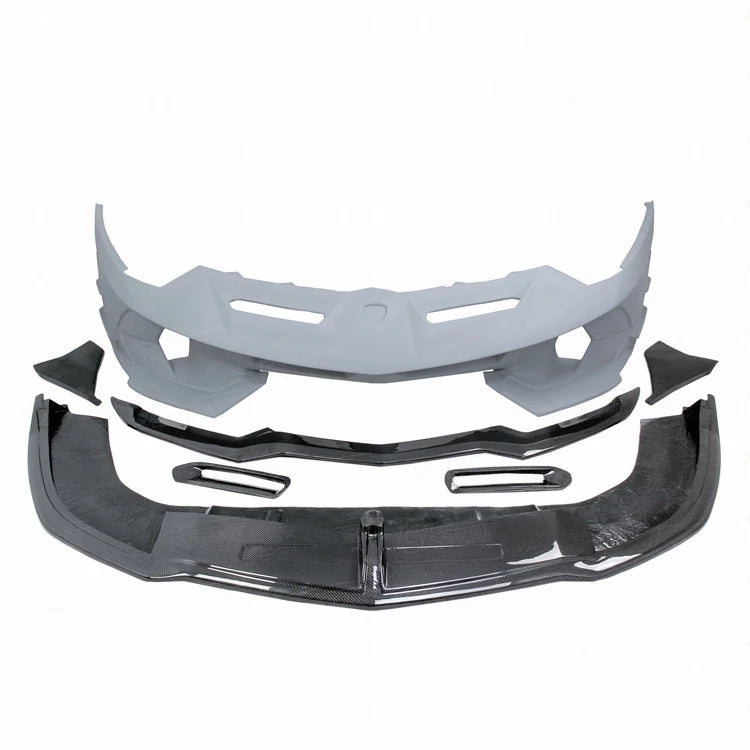 Aftermarket Front Bumper Lamborghini Aventador SVJ Style Half Carbon Fiber