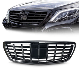 Forged LA All black Grill for 13-20 Mercedes Benz S-Class W222 S400 S500 with camera hole