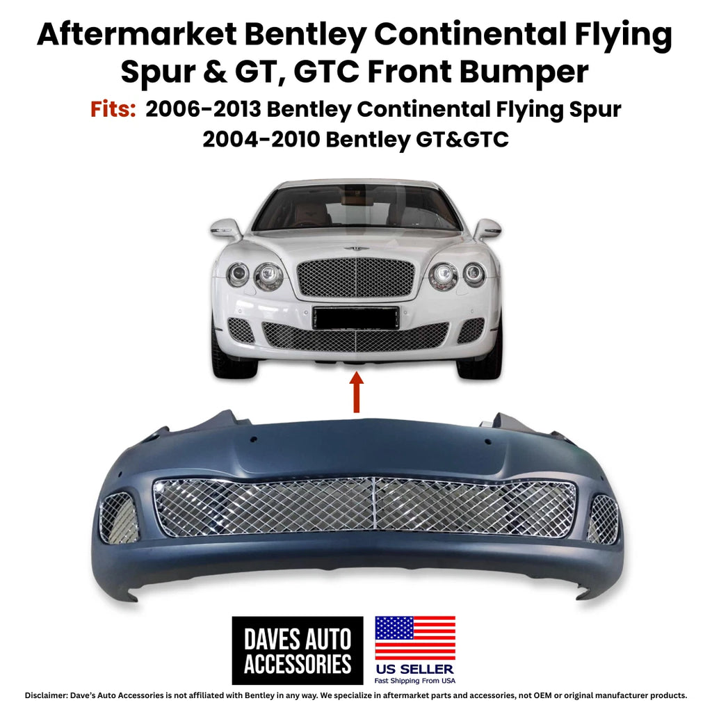 Daves Auto Accessories Bentley Continental Flying Spur, GT & GTC Front Bumper