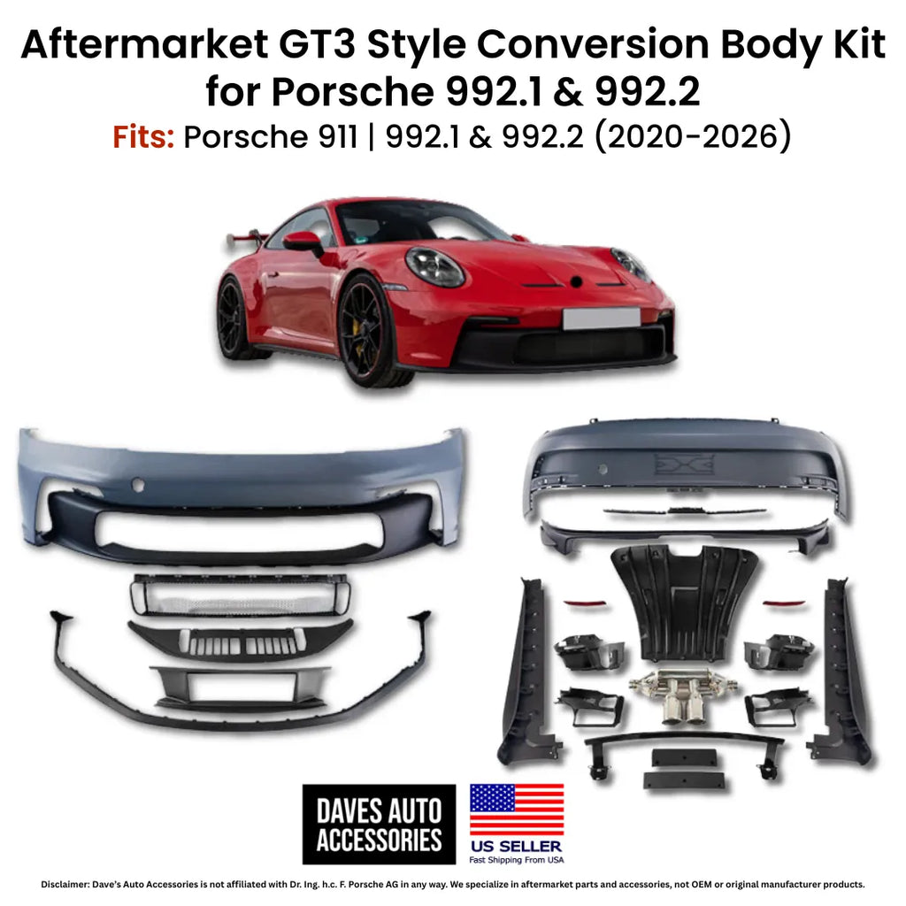 Daves Auto Accessories Complete GT3 Style Body Kit For Porsche 911 992 992.1 992.2 2020-2026