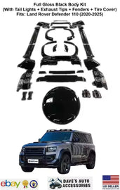 Land Rover Defender 110/90 2020-2025 Gloss Black Bumper Cover Trim Body Kits