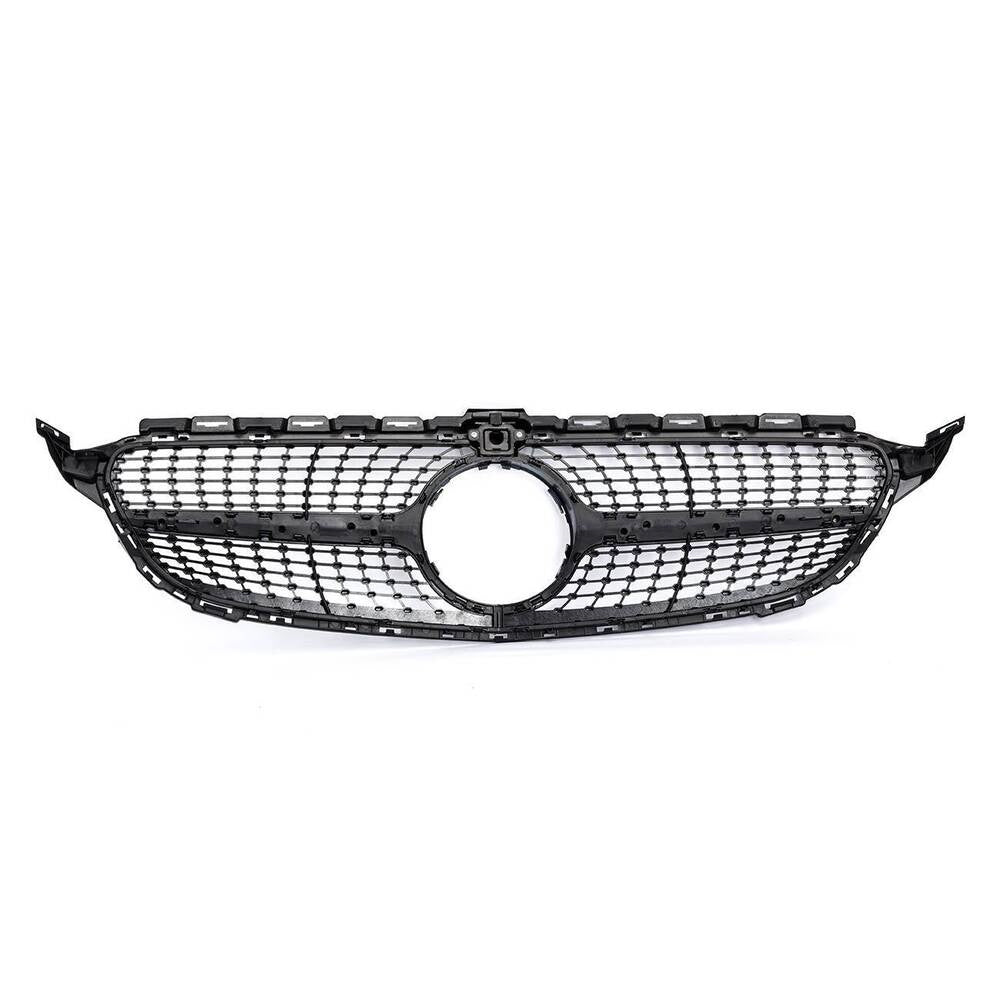 Forged LA Diamond Grill For Mercedes Benz W205 C Class C250 C300 C400 2015-2018 Silver