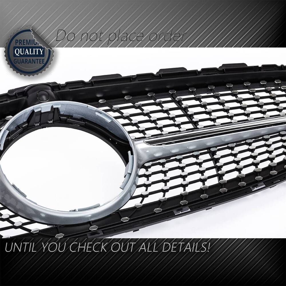 Forged LA Diamond Grill For Mercedes Benz W205 C Class C250 C300 C400 2015-2018 Silver