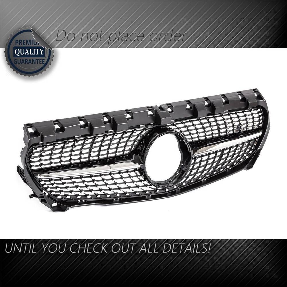 Forged LA DIAMOND Grille Black For 13-16 Benz C117 W117 CLA-CLASS CLA180 200 250 45 AMG