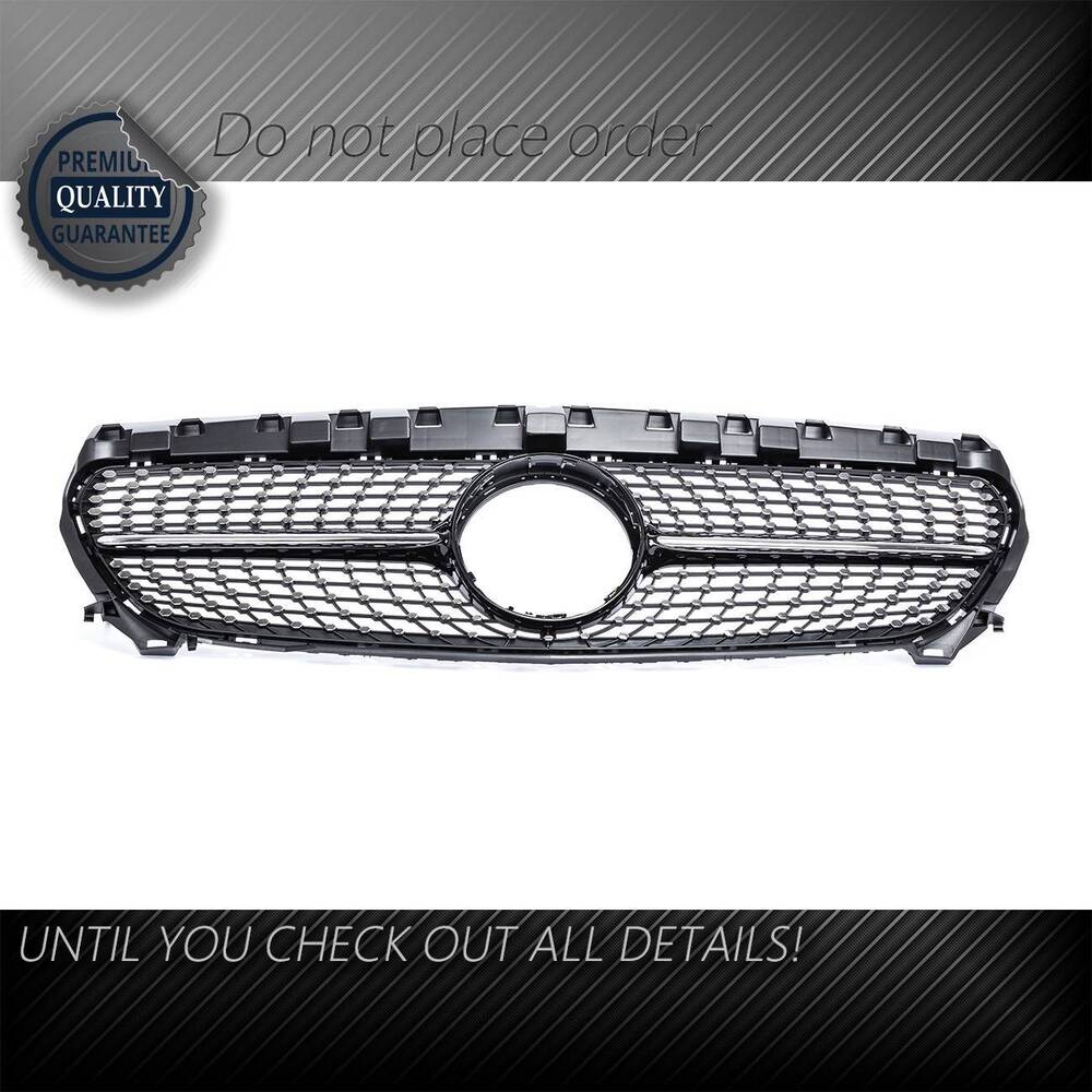 Forged LA DIAMOND Grille Black For 13-16 Benz C117 W117 CLA-CLASS CLA180 200 250 45 AMG