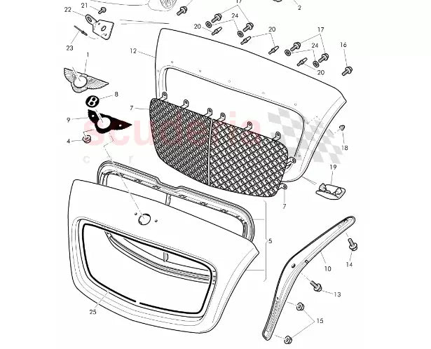 Daves Auto Accessories Electronics & Accessories > Car Parts & Accessories > Car Parts Bentley Continental GT GTC Flying Spur Radiator Grille Frame Bracket Support NEW