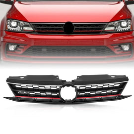 Forged LA For 2015 2016 2017 VW Volkswagen Jetta GLI Front Bumper Grille Grill Red Trim