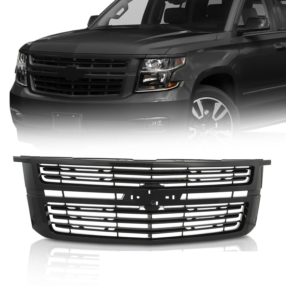 Forged LA For 2015-2020 Chevrolet Chevy Tahoe Front Upper Main Gloss Black Grille Grill