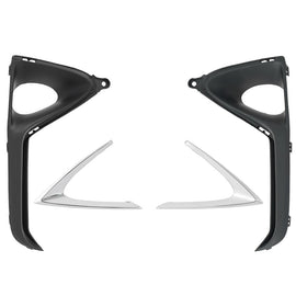 Forged LA For 2016-2019 Lexus RX350 RX450H Pair Fog Light Cover Bezel w/ Chrome Trim LH RH