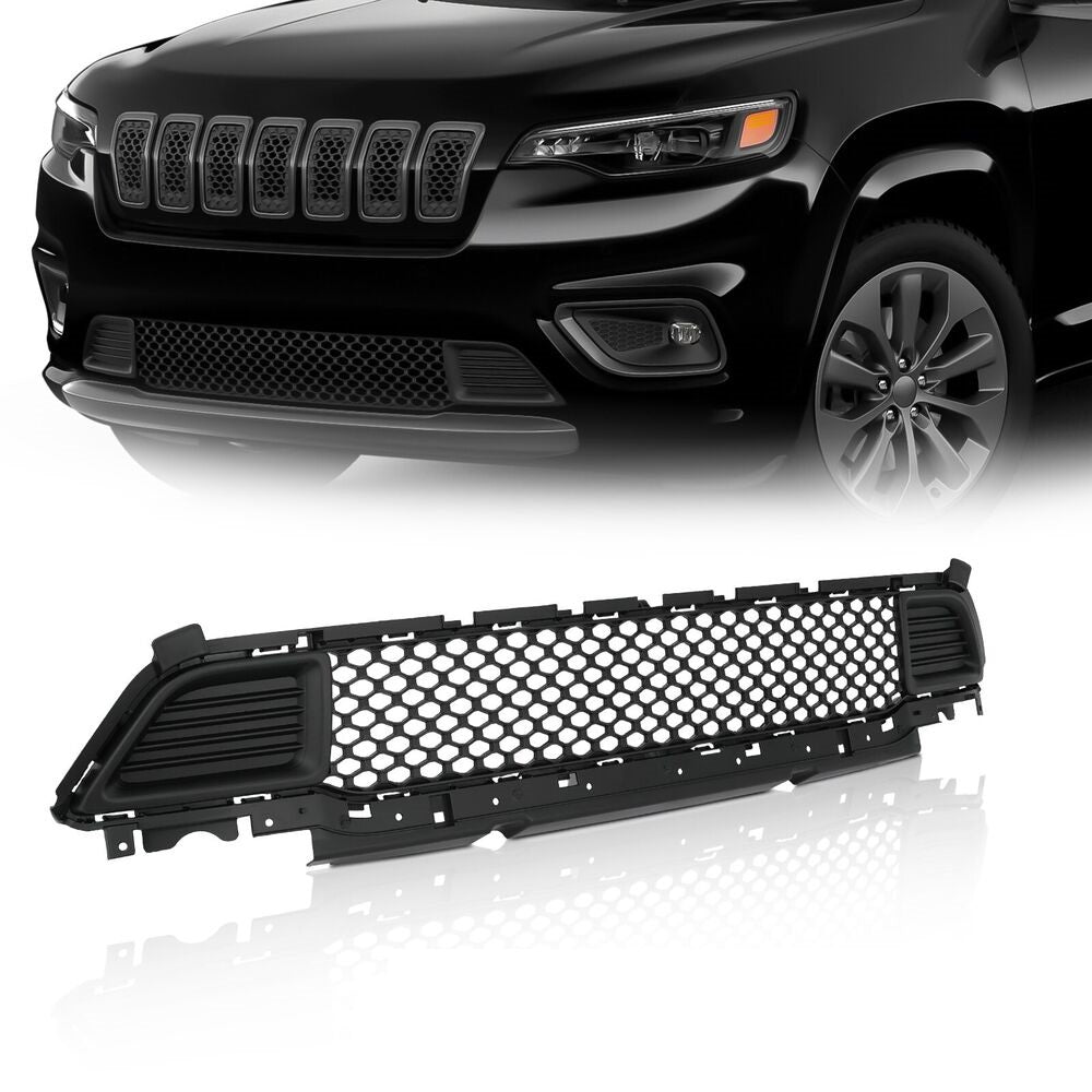 Forged LA For 2019-2023 Jeep Cherokee Black Bumper Lower Grille Without Holes 68288044AB