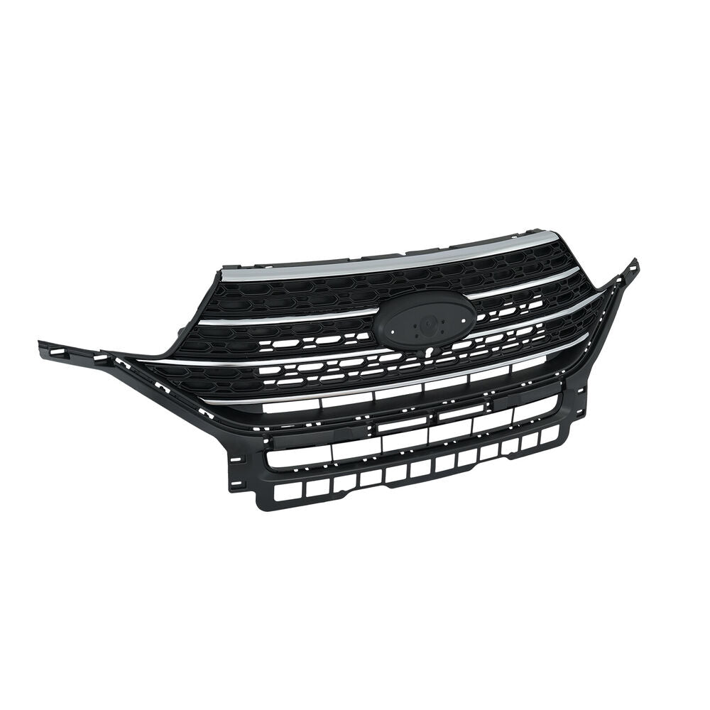 Forged LA For 2020-2022 Ford Explorer Front Bumper Upper Grille Gloss Black W/ Chrome Trim