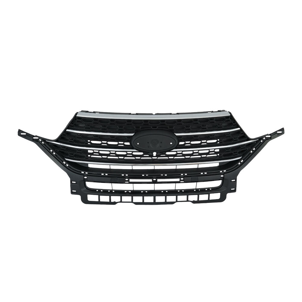 Forged LA For 2020-2022 Ford Explorer Front Bumper Upper Grille Gloss Black W/ Chrome Trim