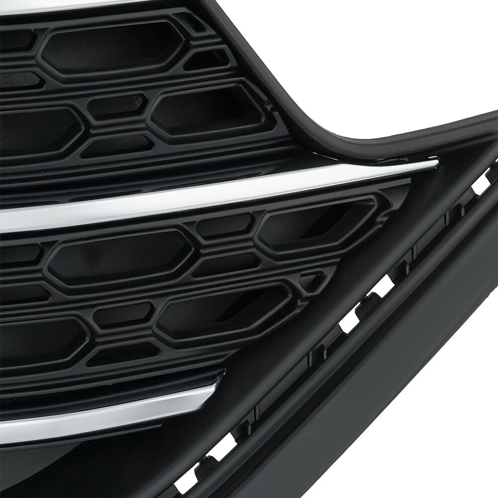 Forged LA For 2020-2022 Ford Explorer Front Bumper Upper Grille Gloss Black W/ Chrome Trim
