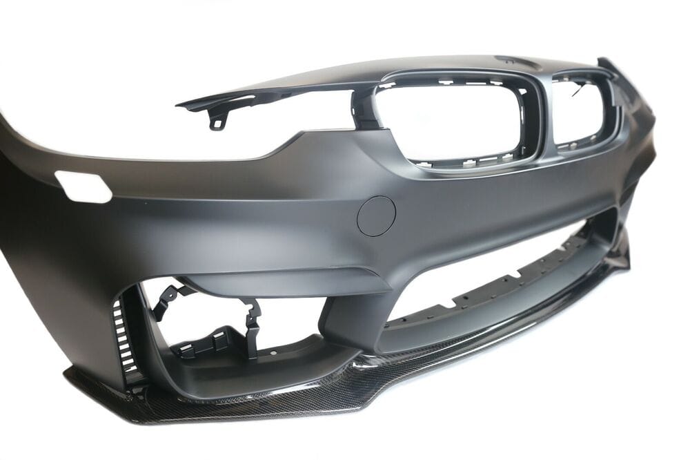 Forged LA For BMW 12-18 3 Series F30 M3 Style Front Bumper Fog Type w/PDC +V-Style CF Lip