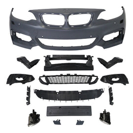 Forged LA For BMW 13-19 F22 2 Series, M-Sport Style Front Bumper w/ PDC Holes + Front LIP