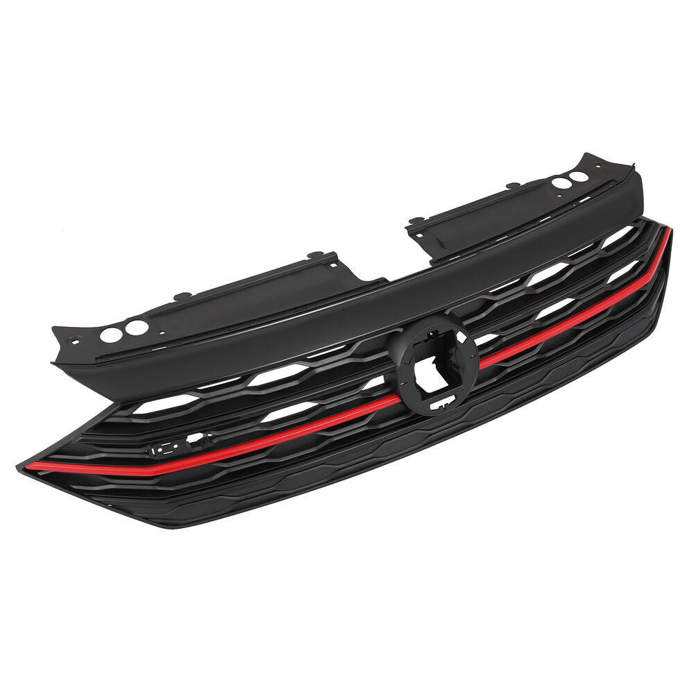 Forged LA For VW Volkswagen Jetta 2019 2020 2021 Front Bumper Upper Grille Black & Red
